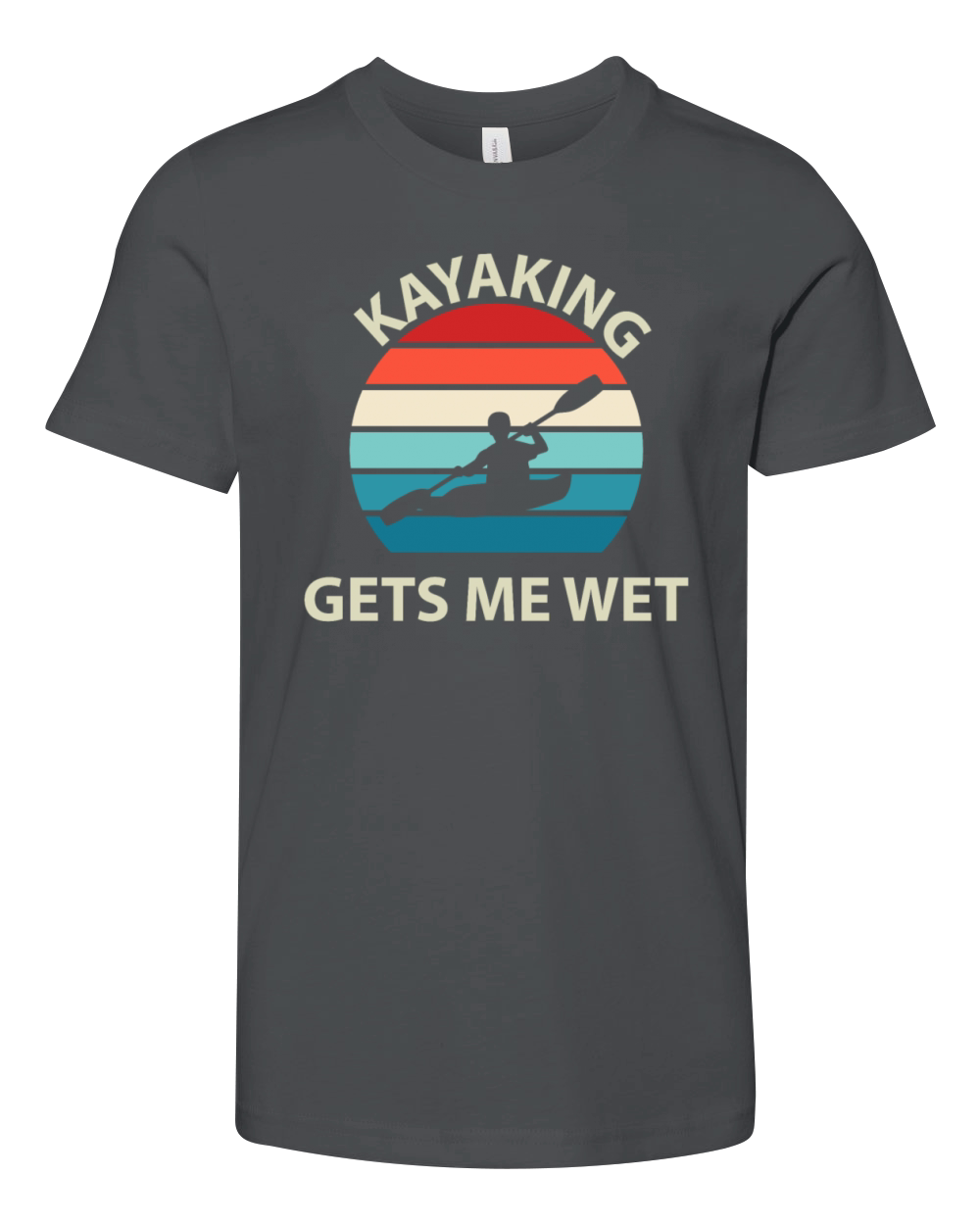 Kayaking Gets Me Wet Funny Kayak Vintage Retro Youth Unisex Jersey Tee