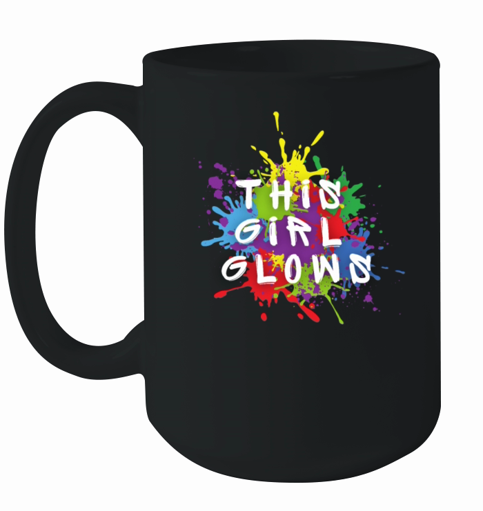 This Girl Glows For Kids Tie Dye Bright Colors 80 Ceramic Mug