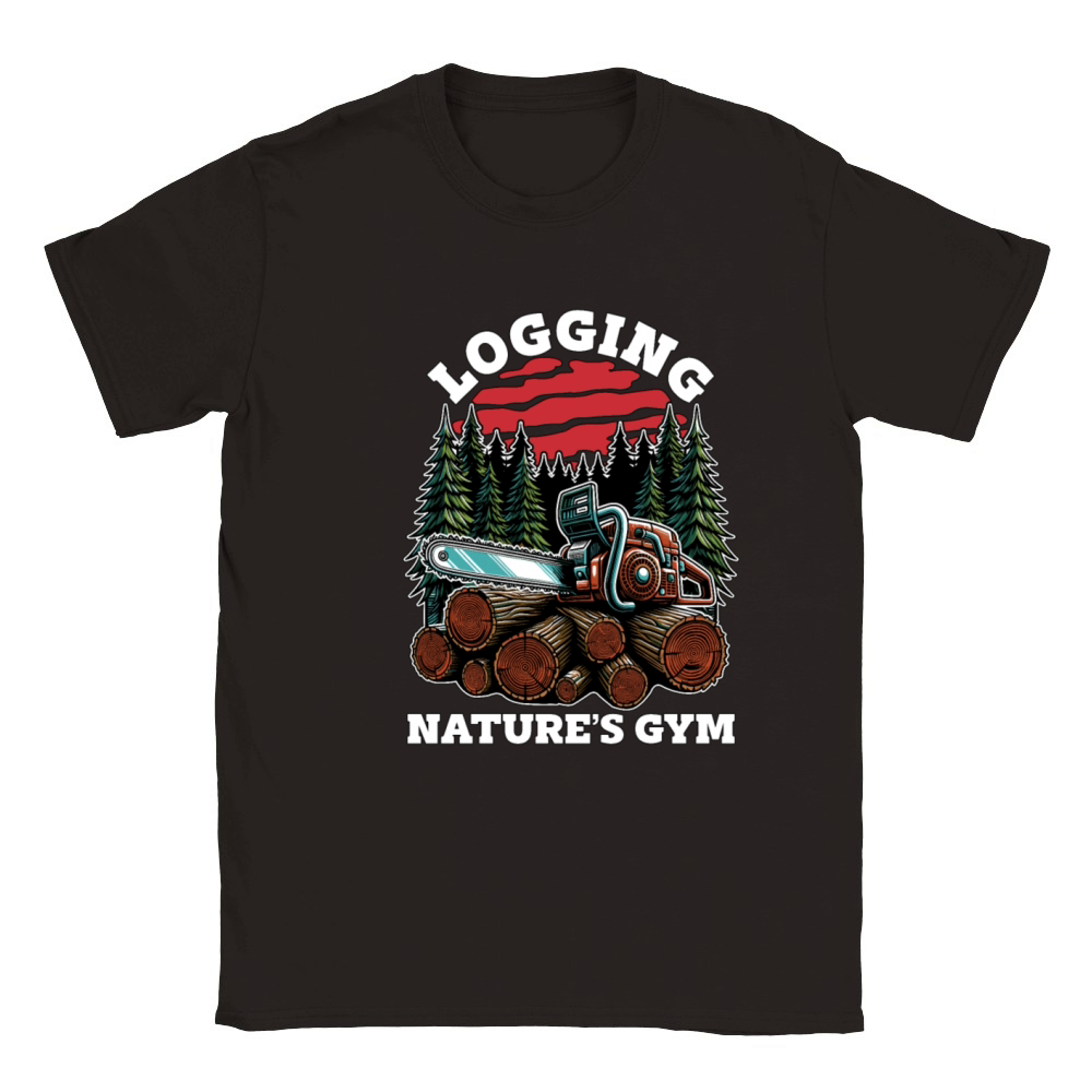 Logging Natures Gym Arborist Woodworking Logger Classic Kids Crewneck T-shirt