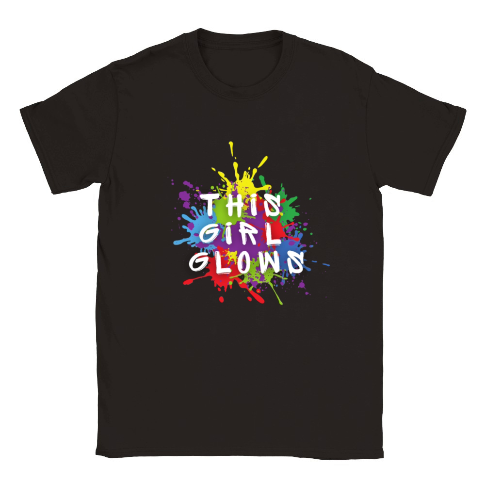 This Girl Glows For Kids Tie Dye Bright Colors 80 Classic Kids Crewneck T-shirt
