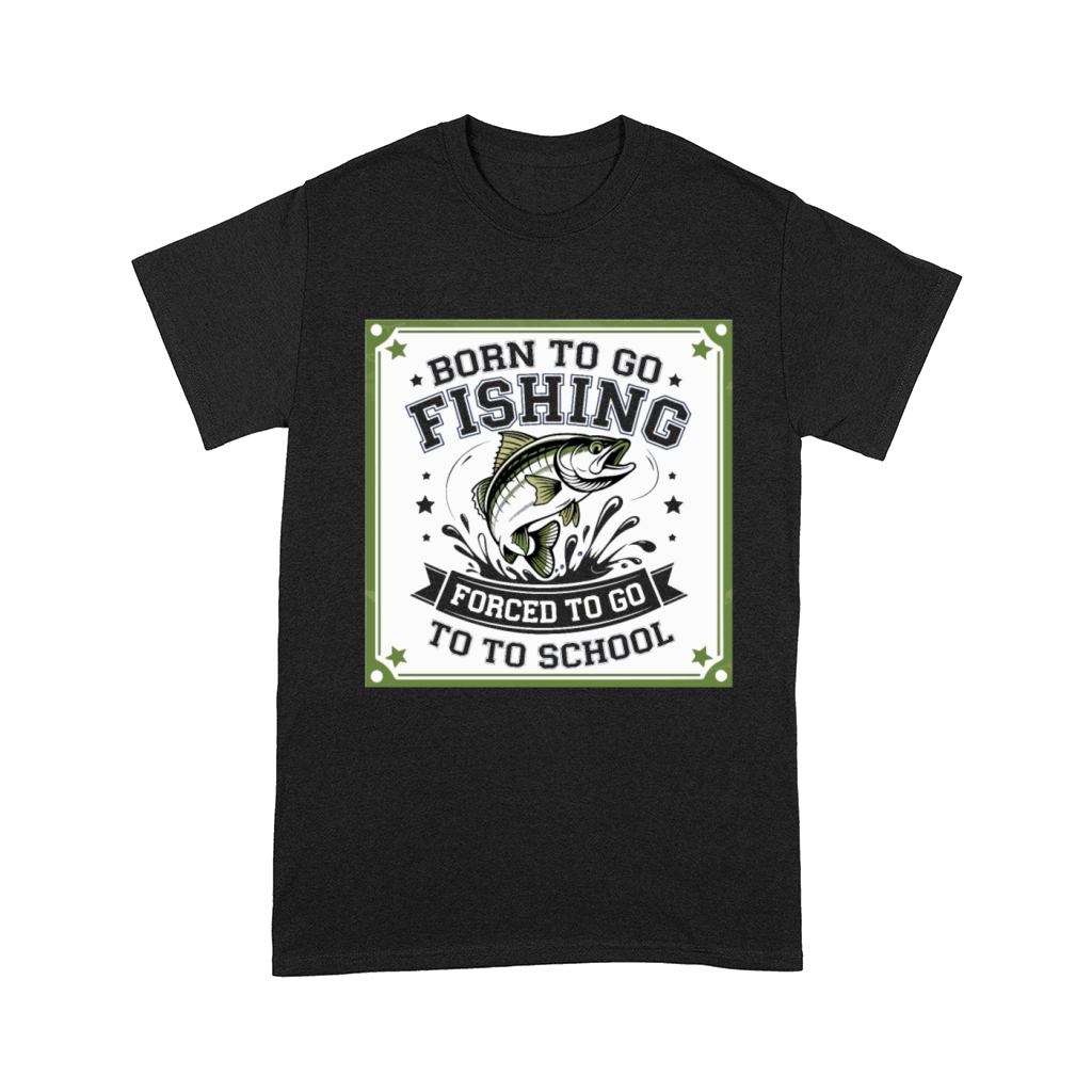 Teen Boys Fishing Forced To Go To School Bass Fish Comfort T-shirt
