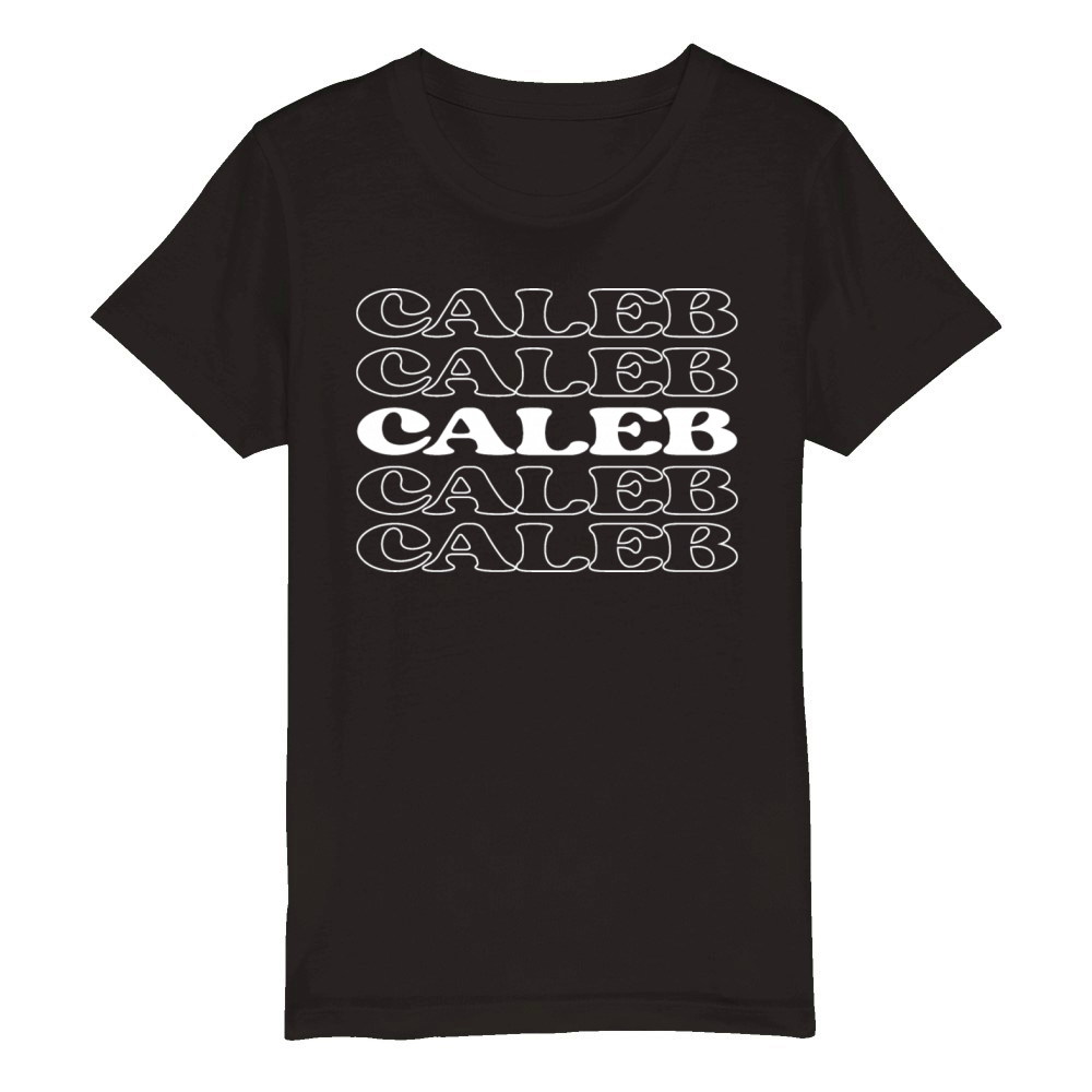 Caleb Name Personalized First Surname Organic Kids Crewneck T-shirt