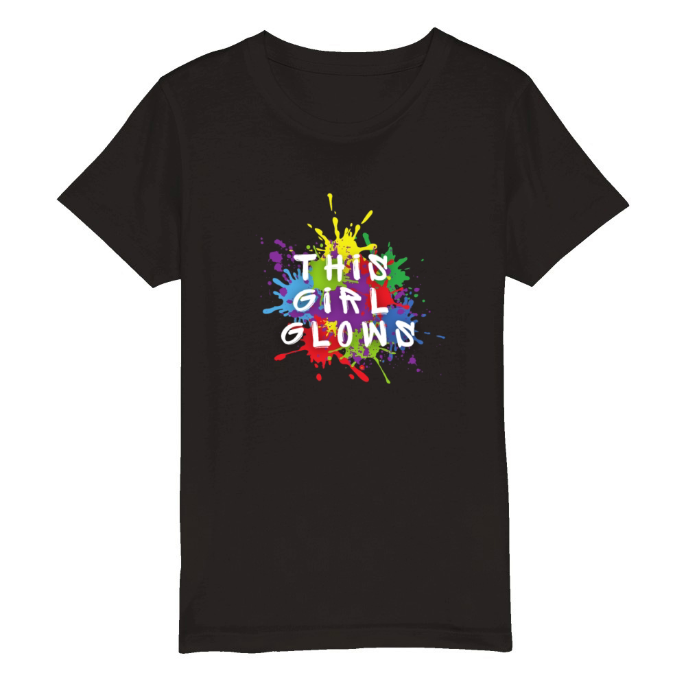 This Girl Glows For Kids Tie Dye Bright Colors 80 Organic Kids Crewneck T-shirt