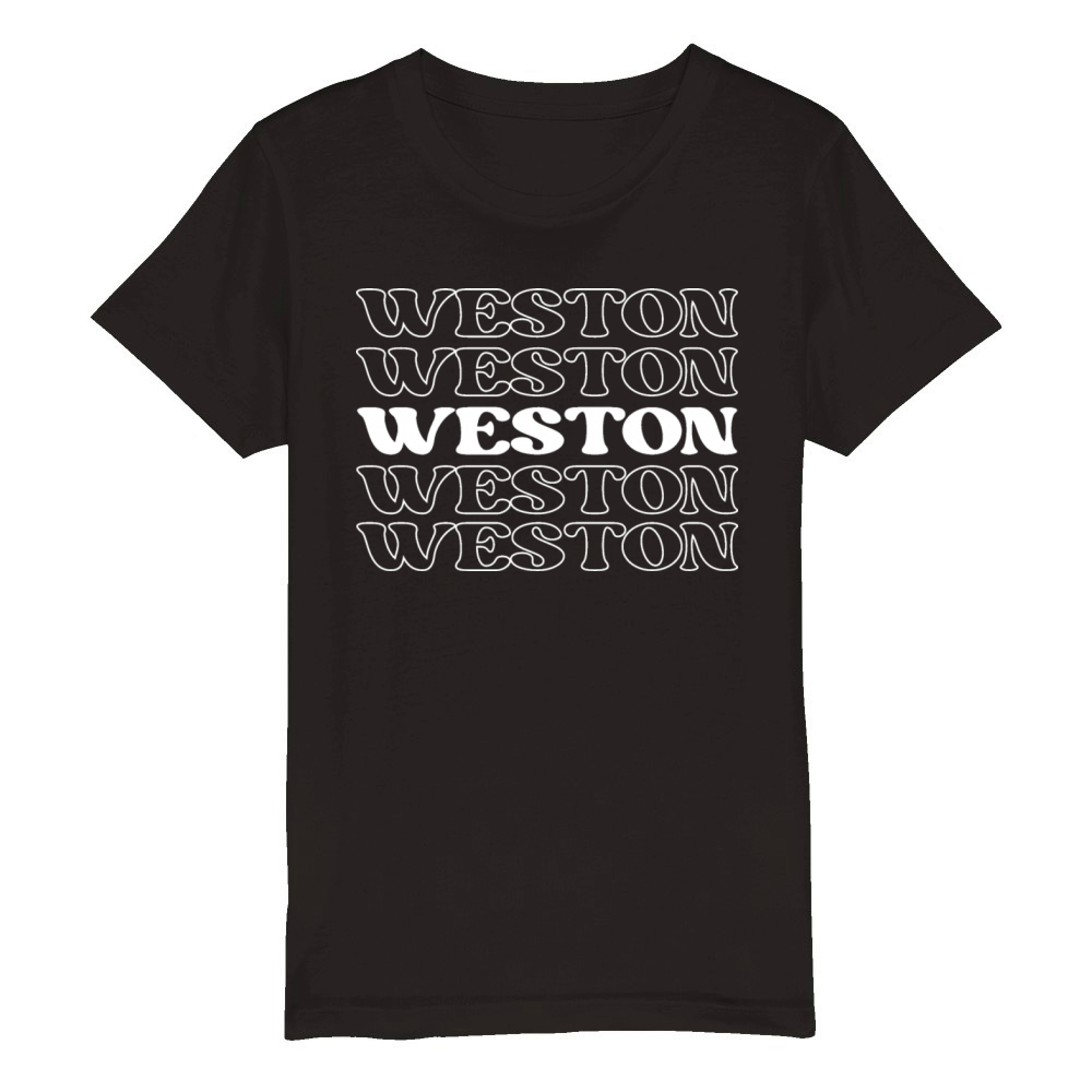 Weston Name Personalized First Surname Organic Kids Crewneck T-shirt