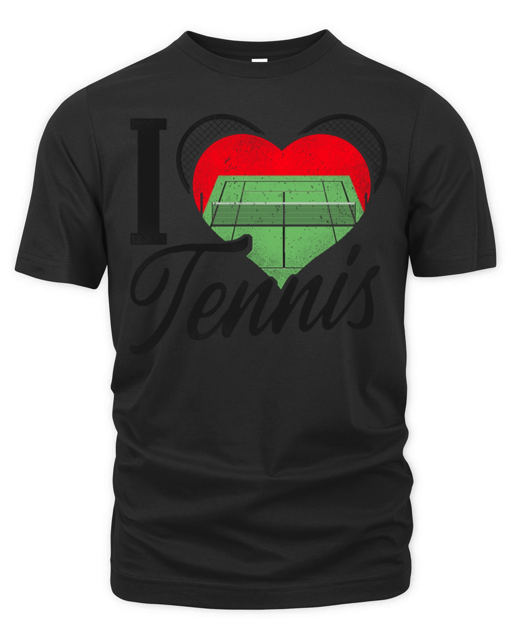 Funny Tennis Player Racket Heart I Organic Unisex T-shirt