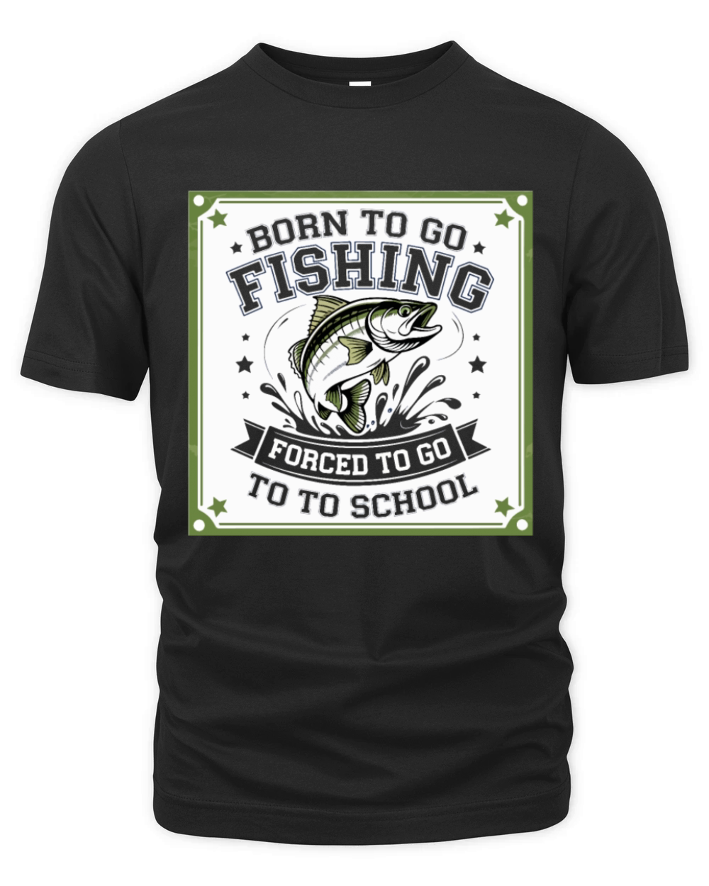 Teen Boys Fishing Forced To Go To School Bass Fish Organic Unisex T-shirt