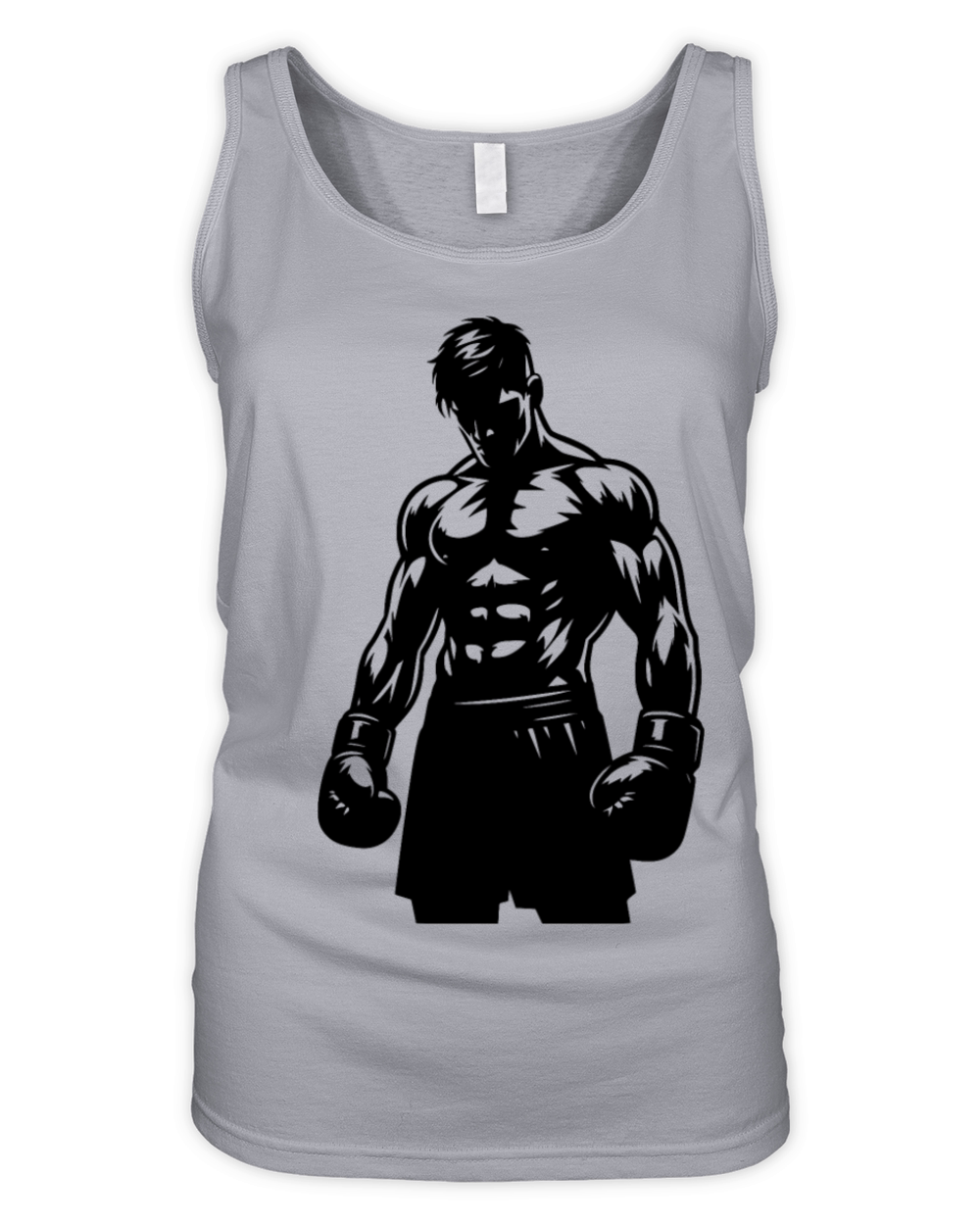 Boxer In Boxing Match Mode Vintage Shadow Style Organic Women's Tank Top
