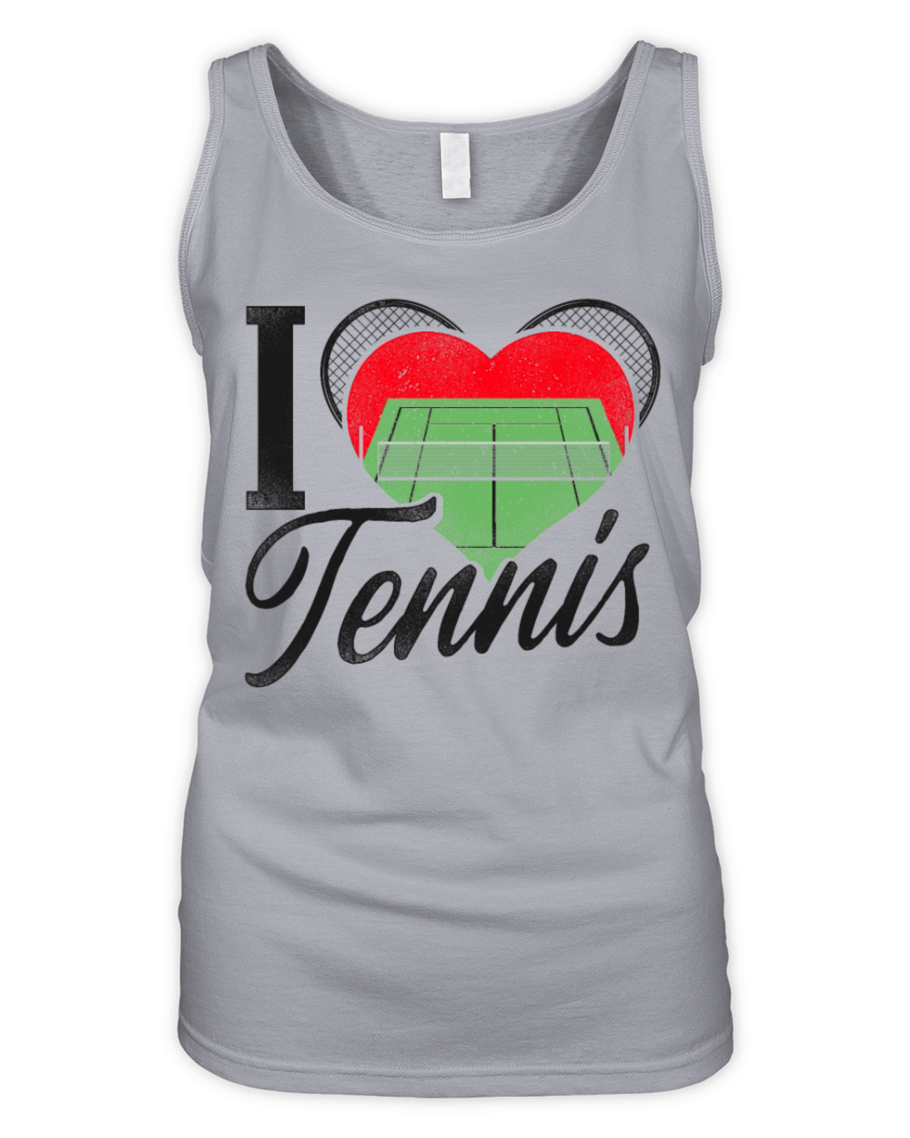 Funny Tennis Player Racket Heart I Organic Women's Tank Top