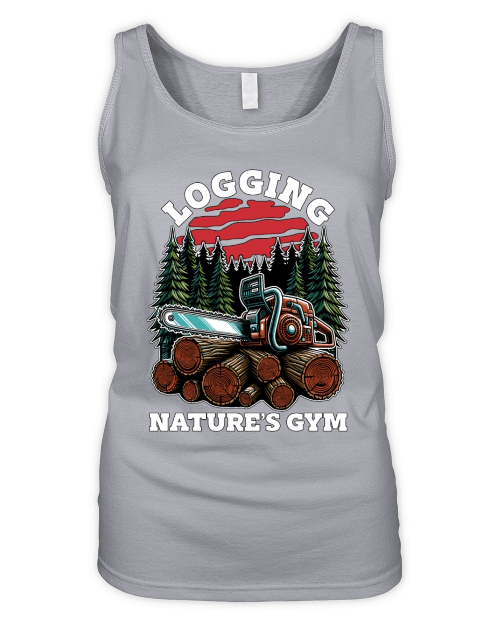 Logging Natures Gym Arborist Woodworking Logger Organic Women's Tank Top
