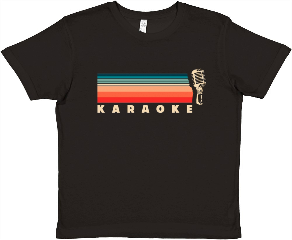 Karaoke Retro Vintage Microphone Premium Kids Crewneck T-shirt