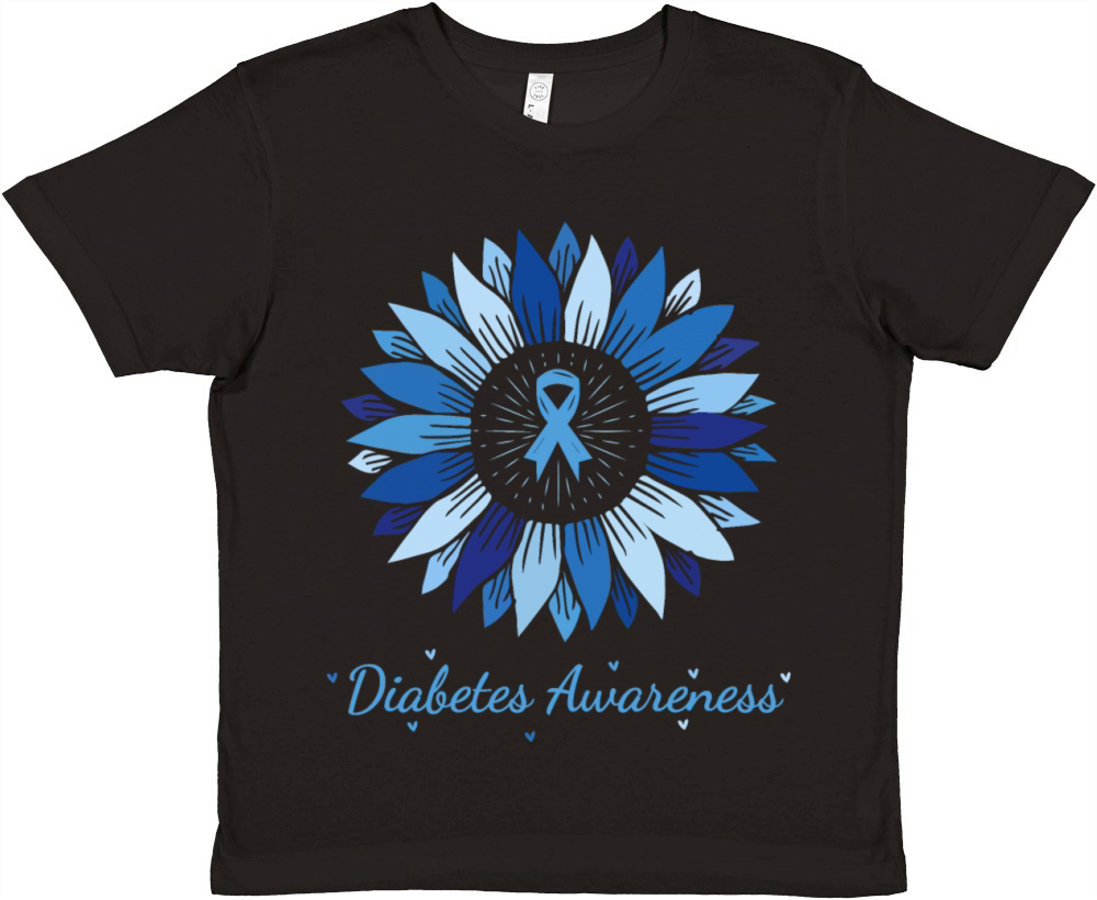 Sunflower Diabetes Awareness Month 2024 T-Shirt Premium Kids Crewneck T-shirt