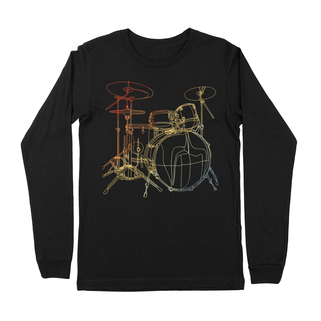 Drum Kit Vintage Look Premium Long Sleeve