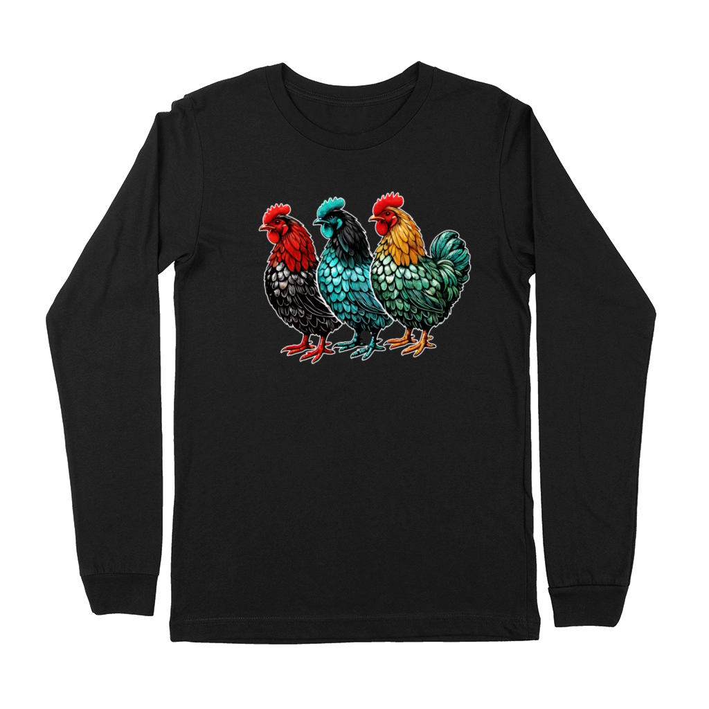 Vintage Funny Chicken Retro Farm Poultry Farmer Premium Long Sleeve