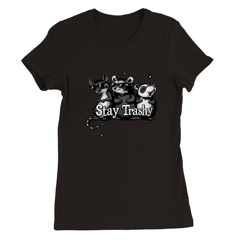 Stay trashy rats racoon vintage Premium Womens Crewneck T-shirt