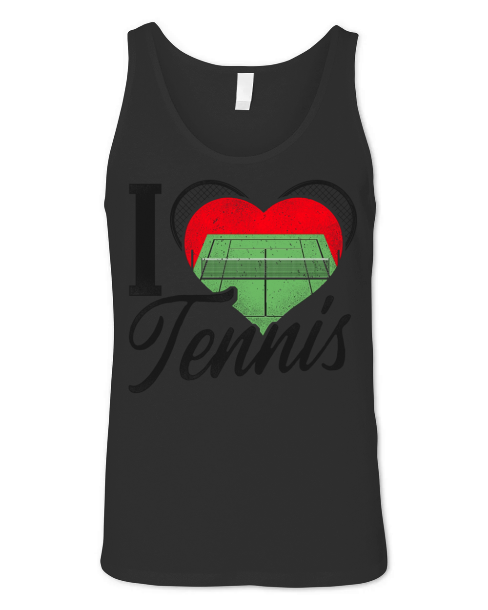 Funny Tennis Player Racket Heart I Unisex Jersey Tank