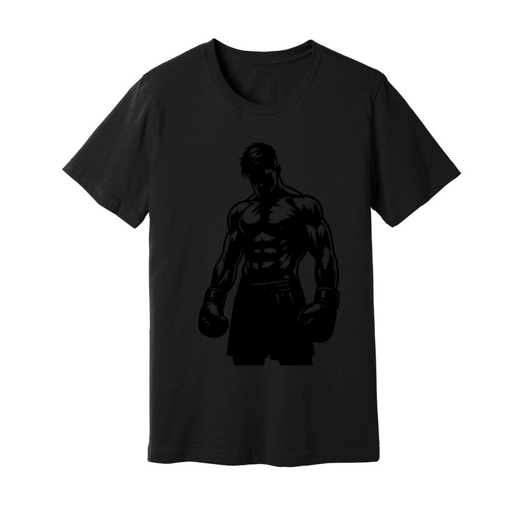 Boxer In Boxing Match Mode Vintage Shadow Style Unisex Jersey Tee