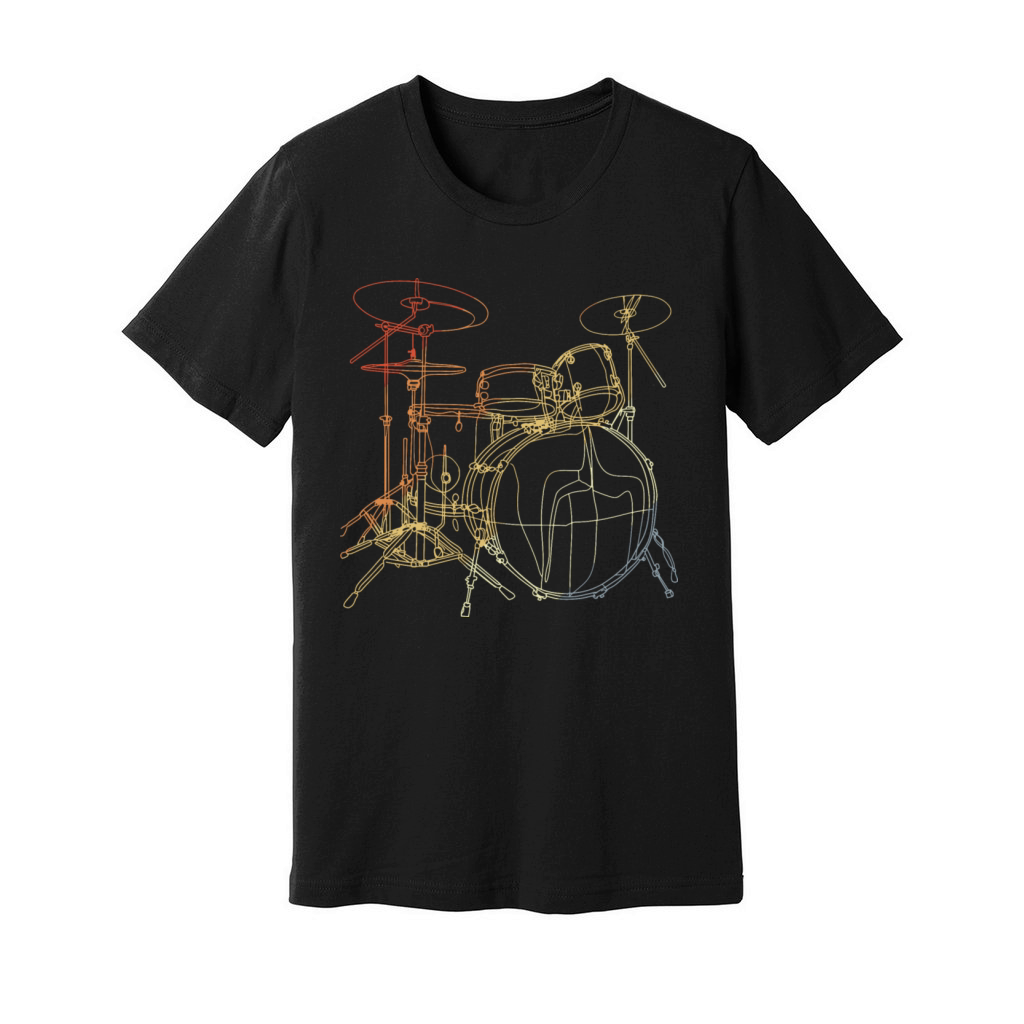 Drum Kit Vintage Look Unisex Jersey Tee