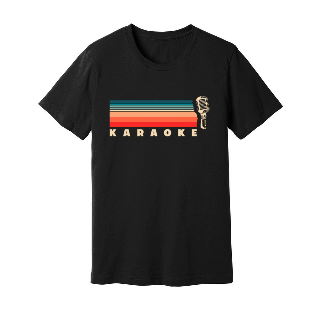 Karaoke Retro Vintage Microphone Unisex Jersey Tee