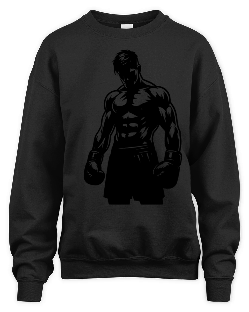 Boxer In Boxing Match Mode Vintage Shadow Style Unisex Premium Crewneck Sweatshirt