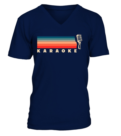 Karaoke Retro Vintage Microphone V-Neck T-shirt