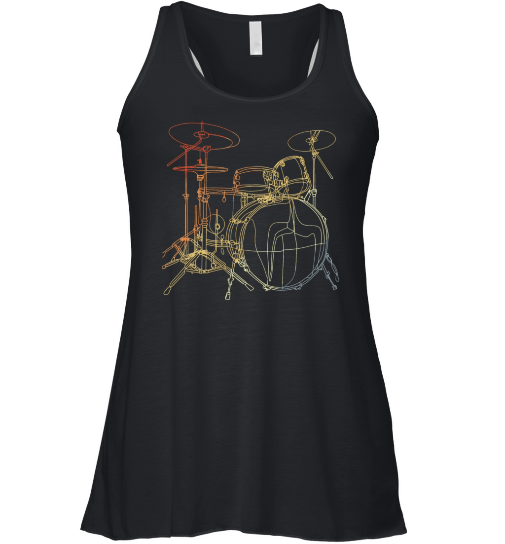 Drum Kit Vintage Look Women's Flowy Tank Top