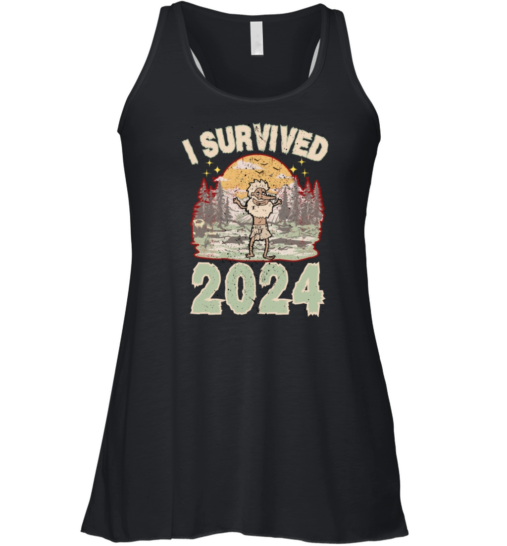 I SURVIVED 2024 funny sarcasm Women's Flowy Tank Top