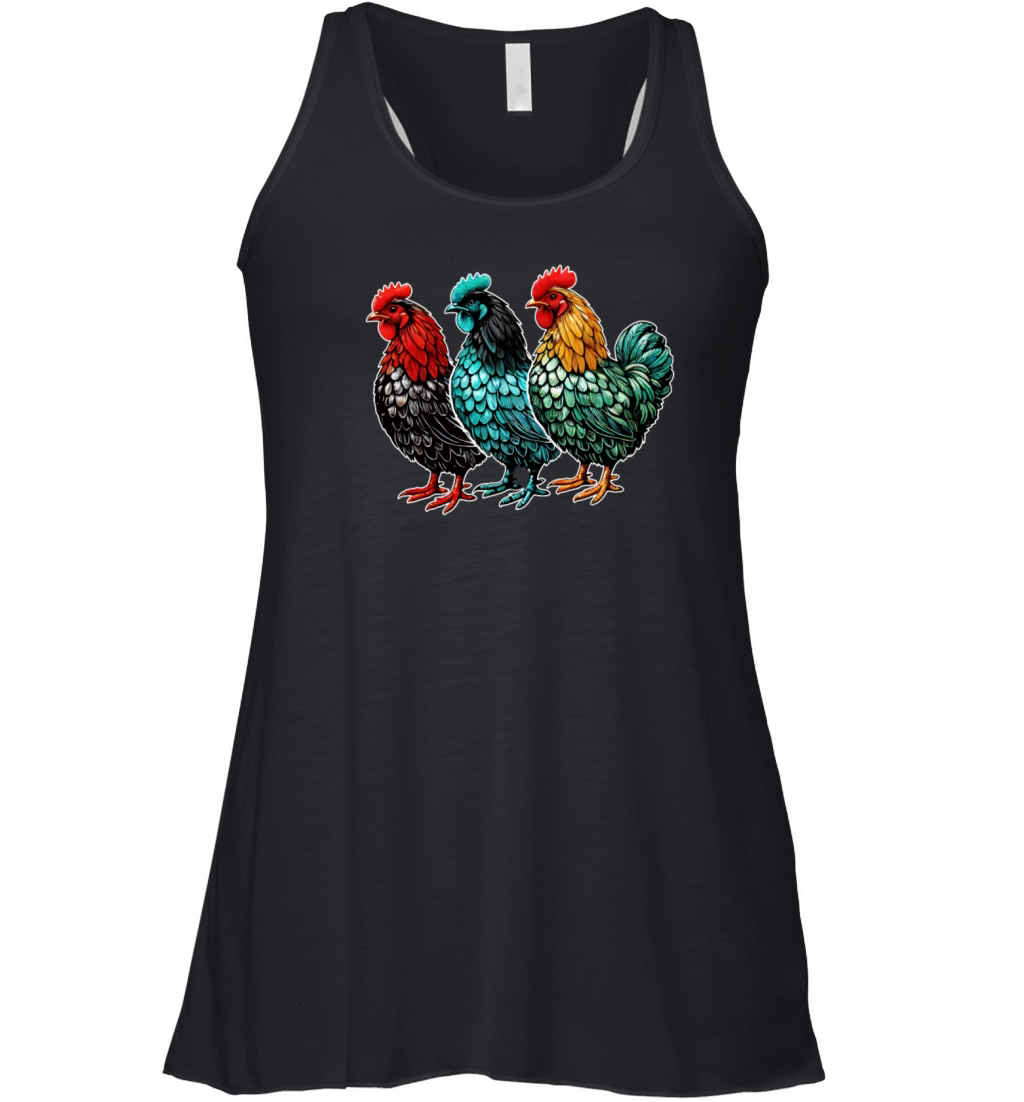 Vintage Funny Chicken Retro Farm Poultry Farmer Women's Flowy Tank Top