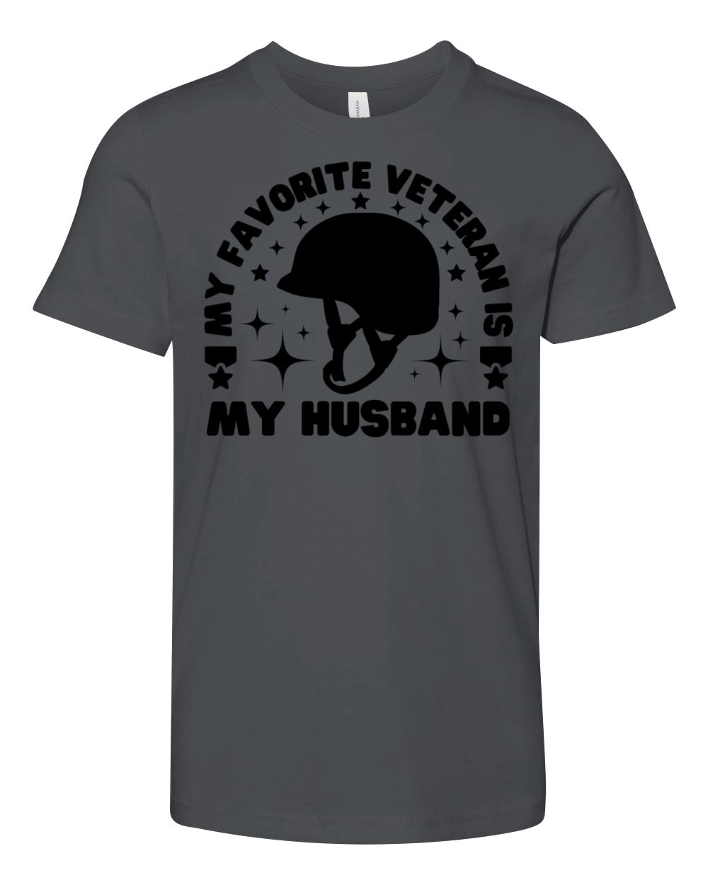 My Favorite Veteran Is My Husband Youth Unisex Jersey Tee