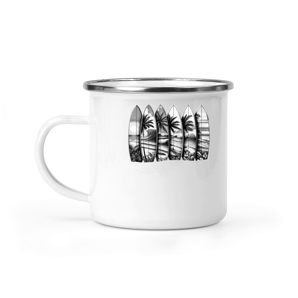 Surfboard Art Surfing Retro Surfer Surf Shop Camping Mug