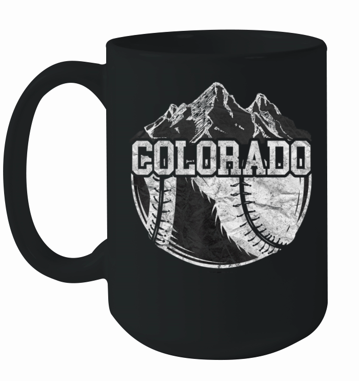 Colorado Baseball Fan Tee Vintage Rocky Mountains Ceramic Mug