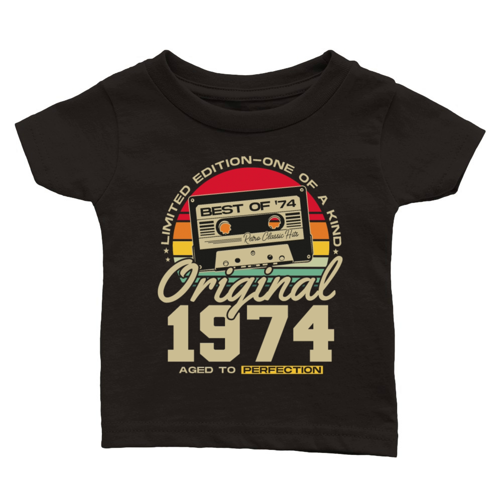 Born in 1974 Vintage Retro Birthday Classic Baby Crewneck T-shirt