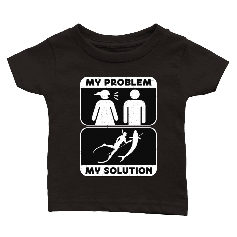 Spearfishing My Problem My Solution Pictogram Dad Classic Baby Crewneck T-shirt