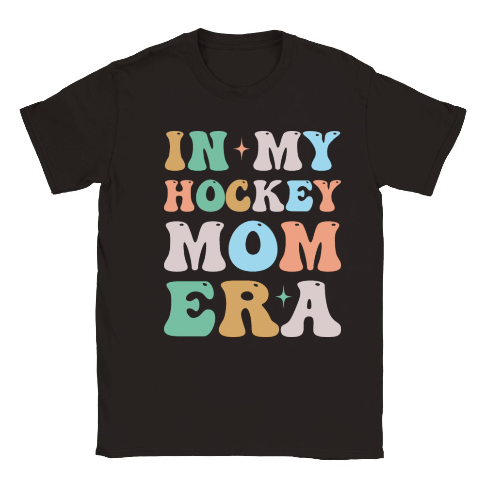In My Hockey Mom Era Groovy Retro Classic Kids Crewneck T-shirt