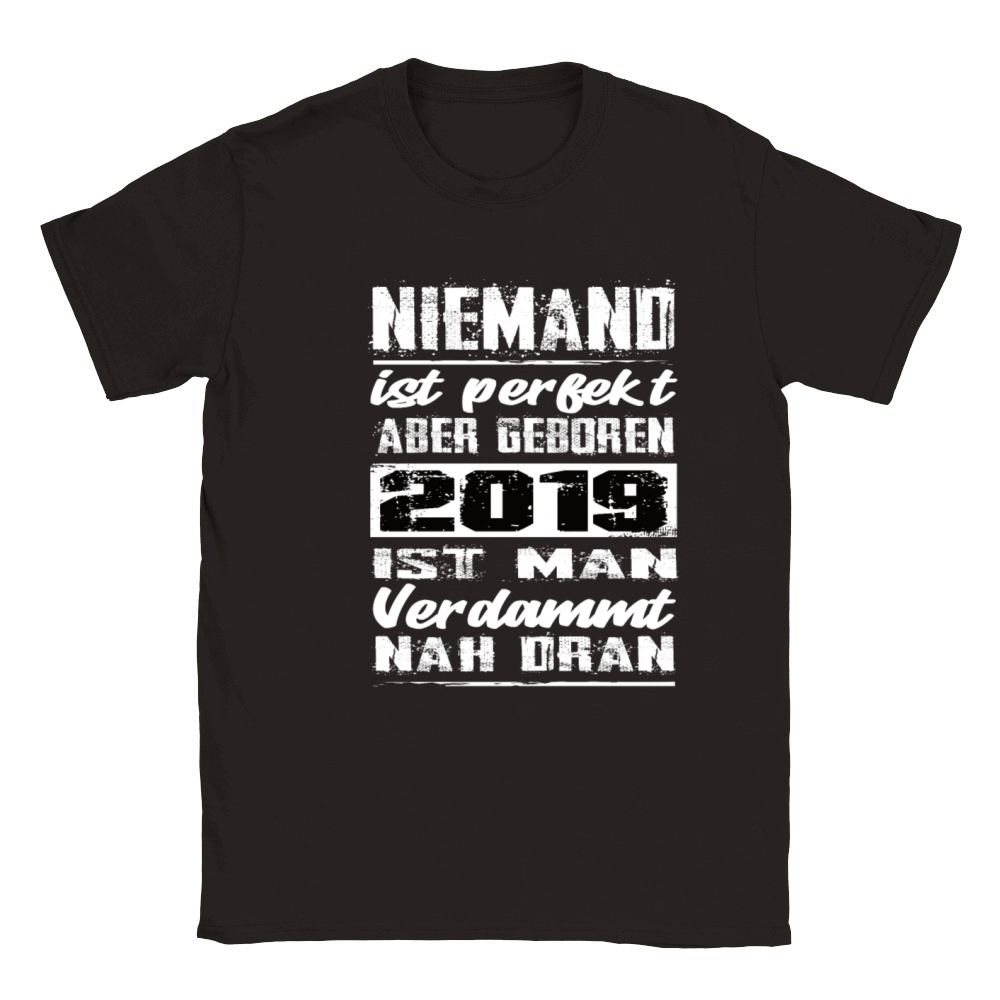 Nobody Is Perfect But Born 2019 Birthday Classic Kids Crewneck T-shirt