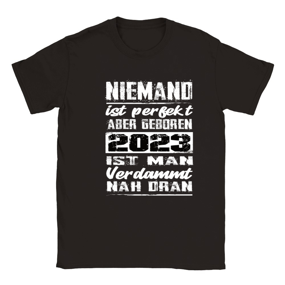 Nobody Is Perfect But Born In 2023 Birthday Classic Kids Crewneck T-shirt