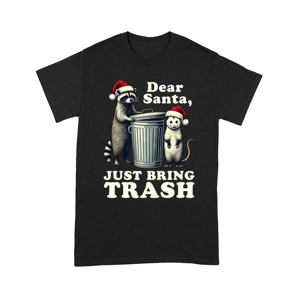 Christmas Raccoon Possum Santa Bring Trash Opossum Comfort T-shirt