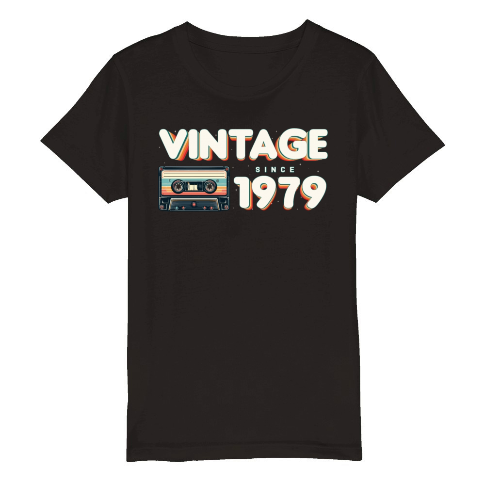 Retro Vintage 1979 Nostalgic Birthday Men Women Organic Kids Crewneck T-shirt