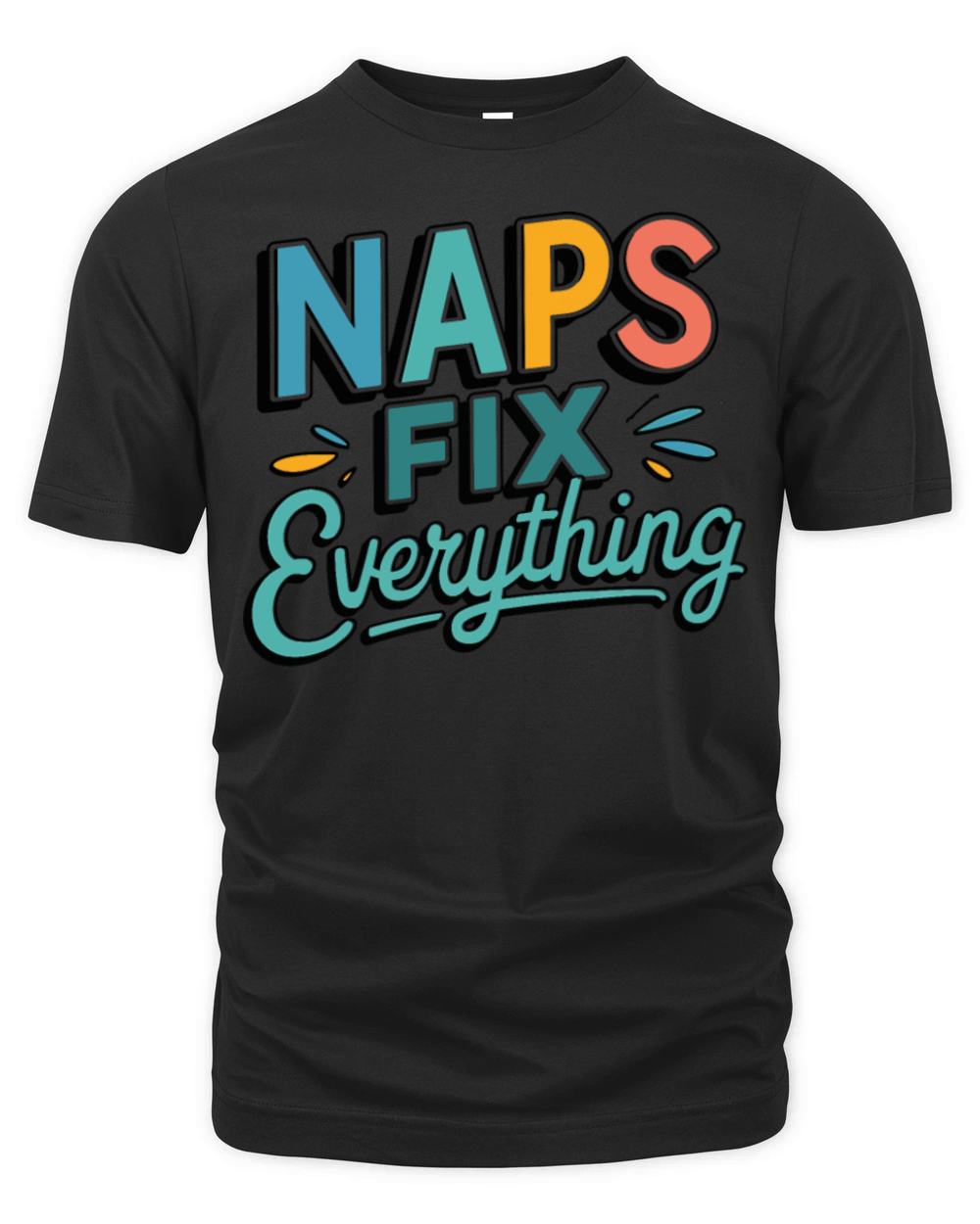 Naps Fix Everything - Sleepy Retro Humor Design Organic Unisex T-shirt