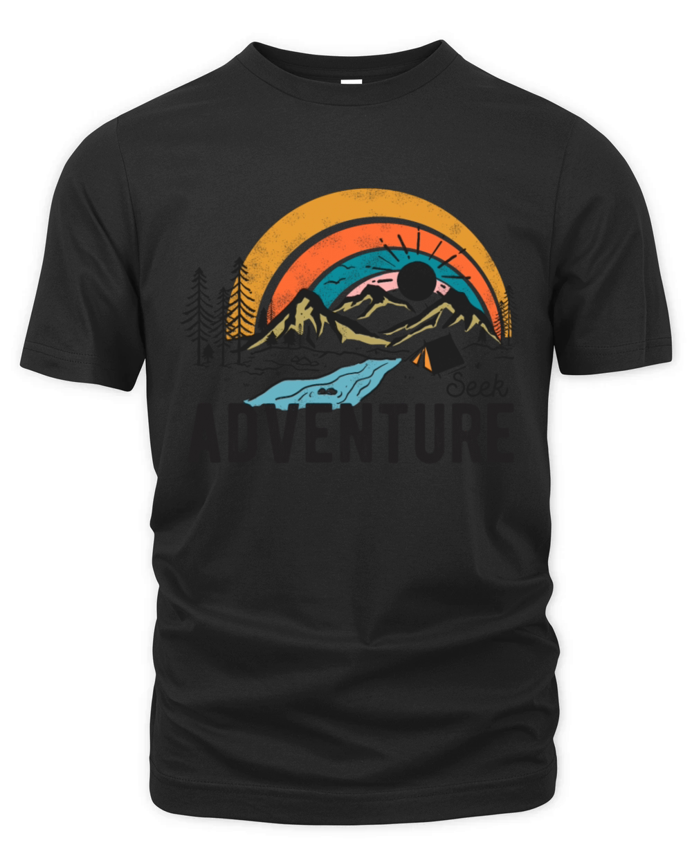 Seek Adventure - Mountain Hiking Sunset Vibes Organic Unisex T-shirt