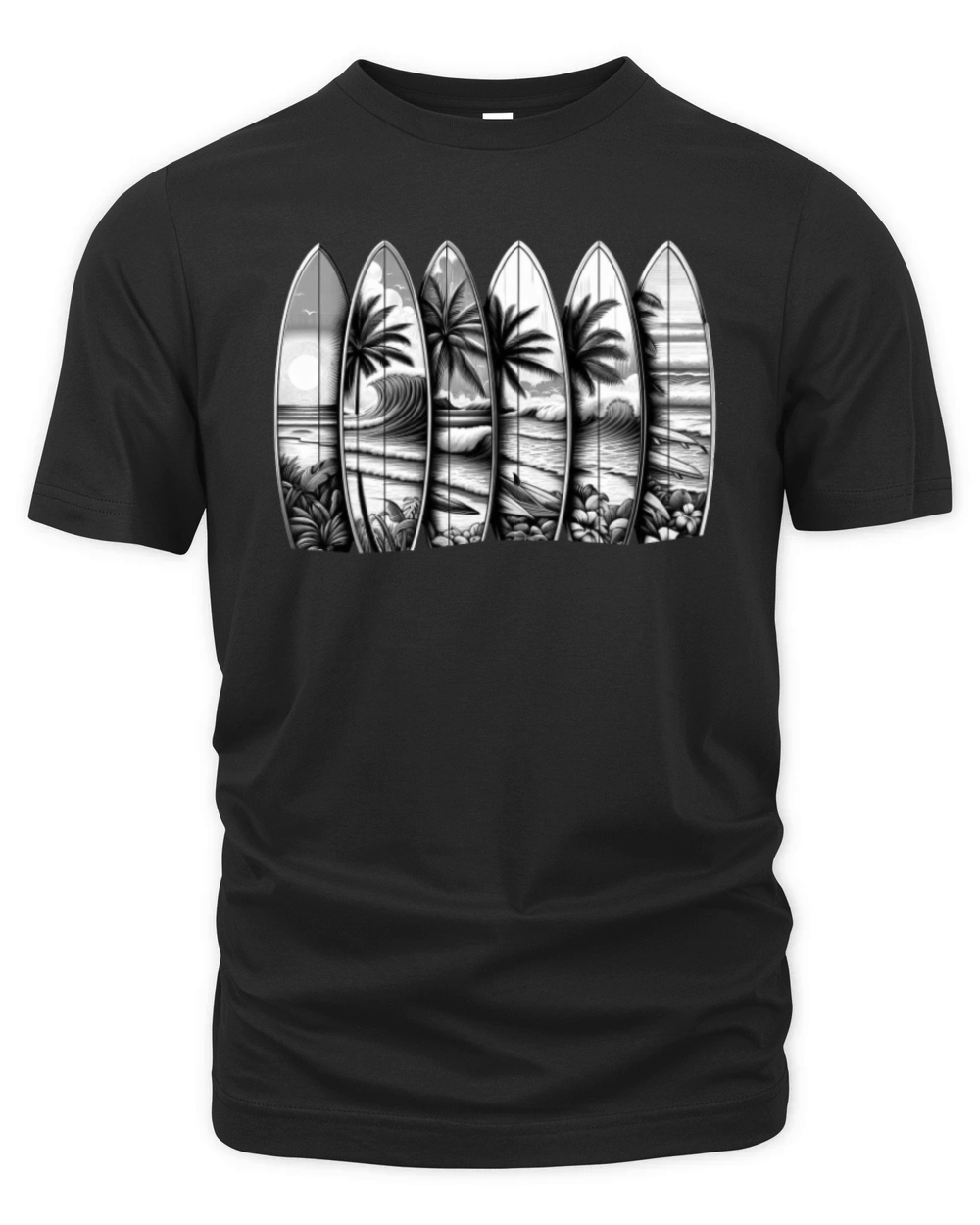 Surfboard Art Surfing Retro Surfer Surf Shop Organic Unisex T-shirt