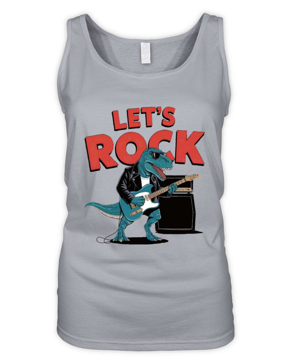 Dinosaur with sunglasses playing guitar Organic Women's Tank Top