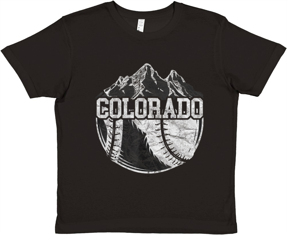 Colorado Baseball Fan Tee Vintage Rocky Mountains Premium Kids Crewneck T-shirt