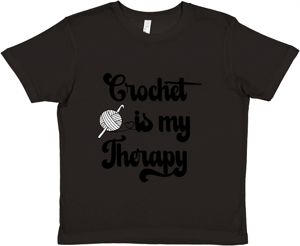 Crochet is my Therapy Quote with Yarn Ball Premium Kids Crewneck T-shirt