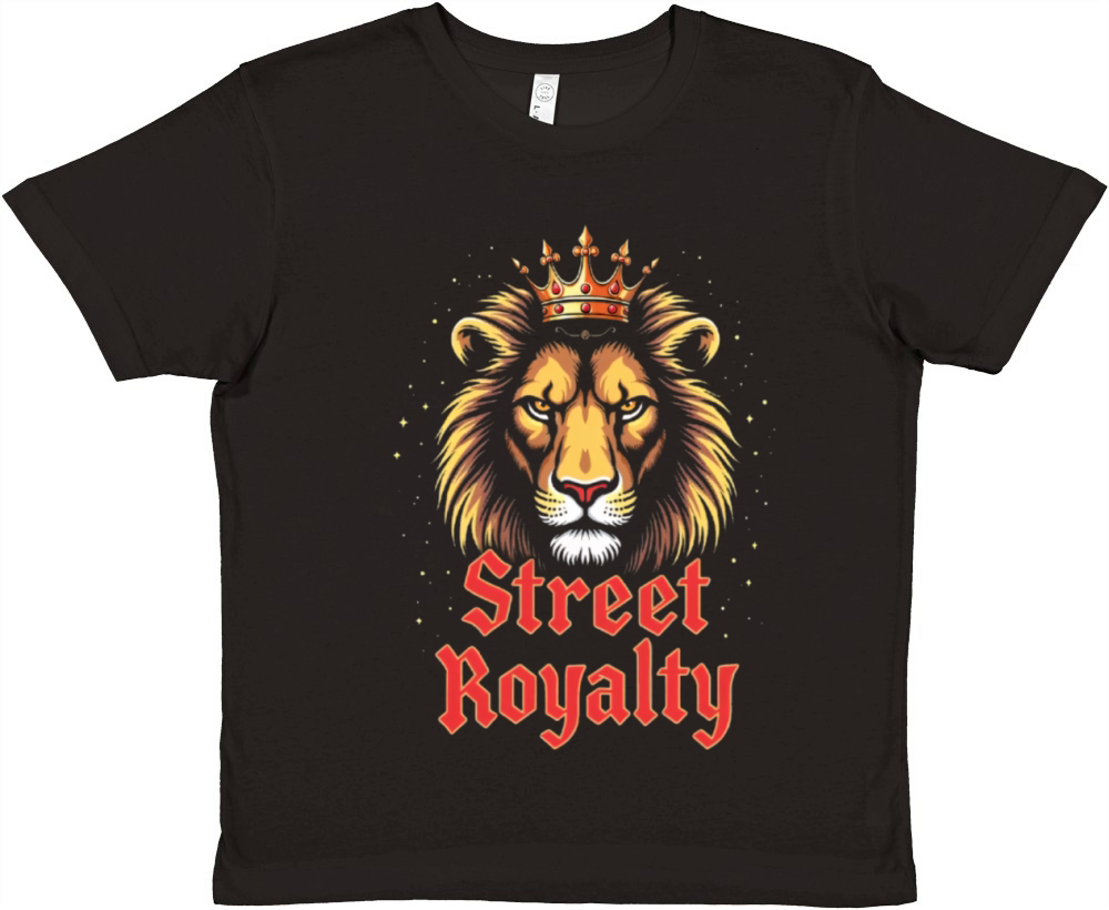 Street Royalty Lion Streetwear Premium Kids Crewneck T-shirt