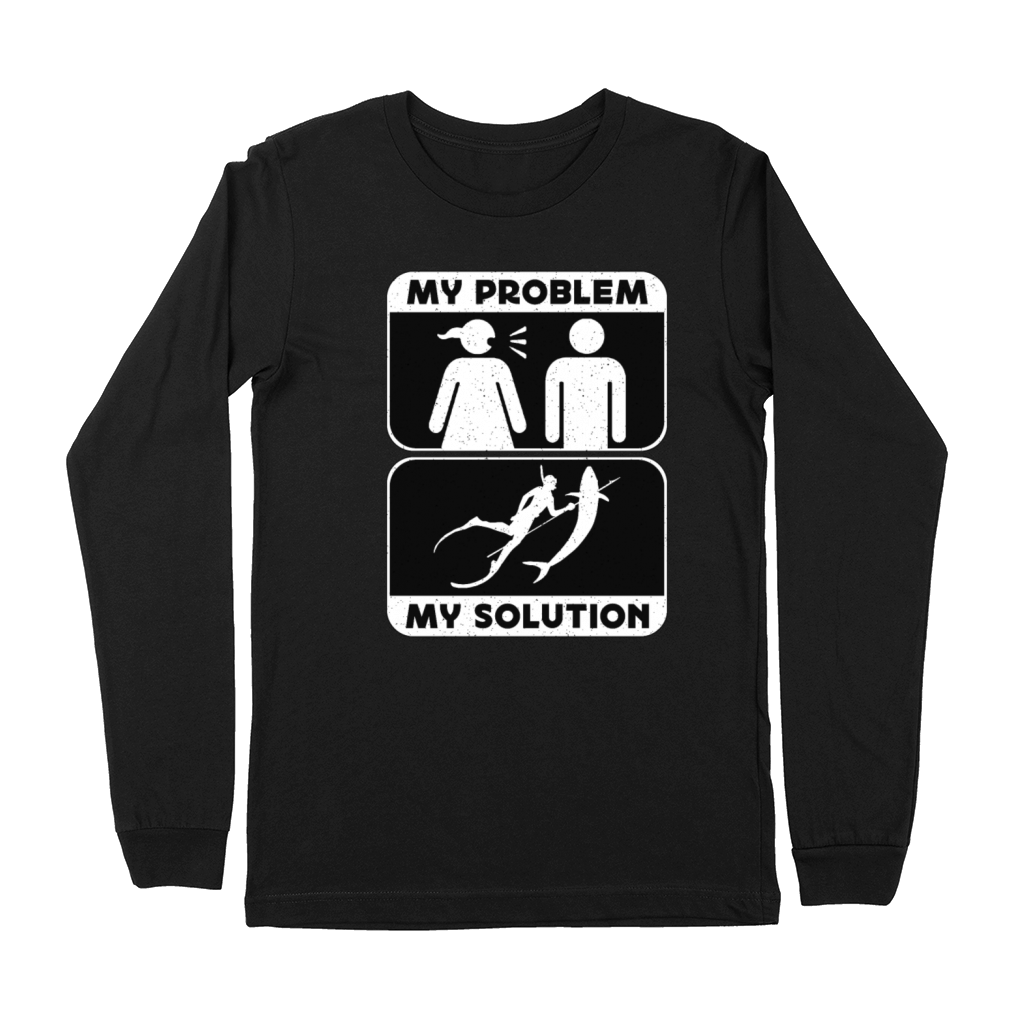 Spearfishing My Problem My Solution Pictogram Dad Premium Long Sleeve