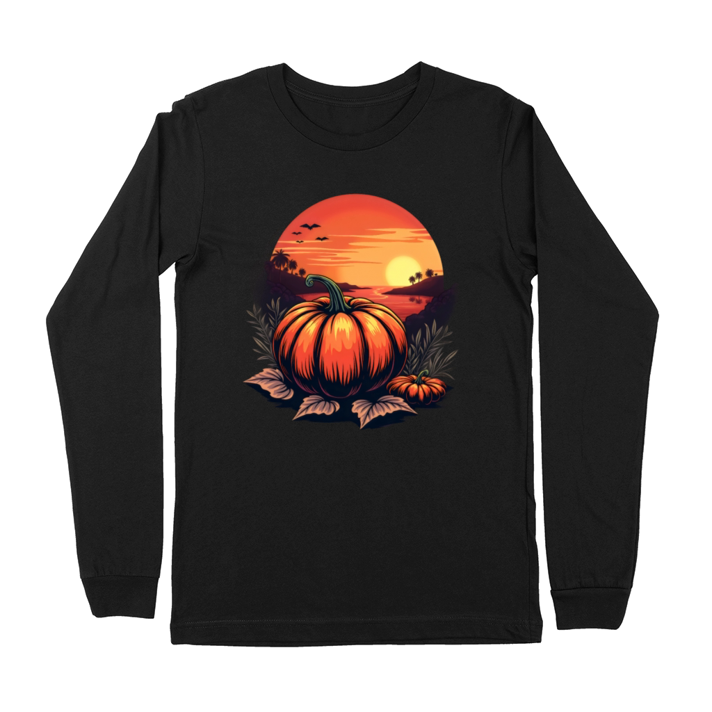 Vintage Pumpkin Sunset Halloween Premium Long Sleeve
