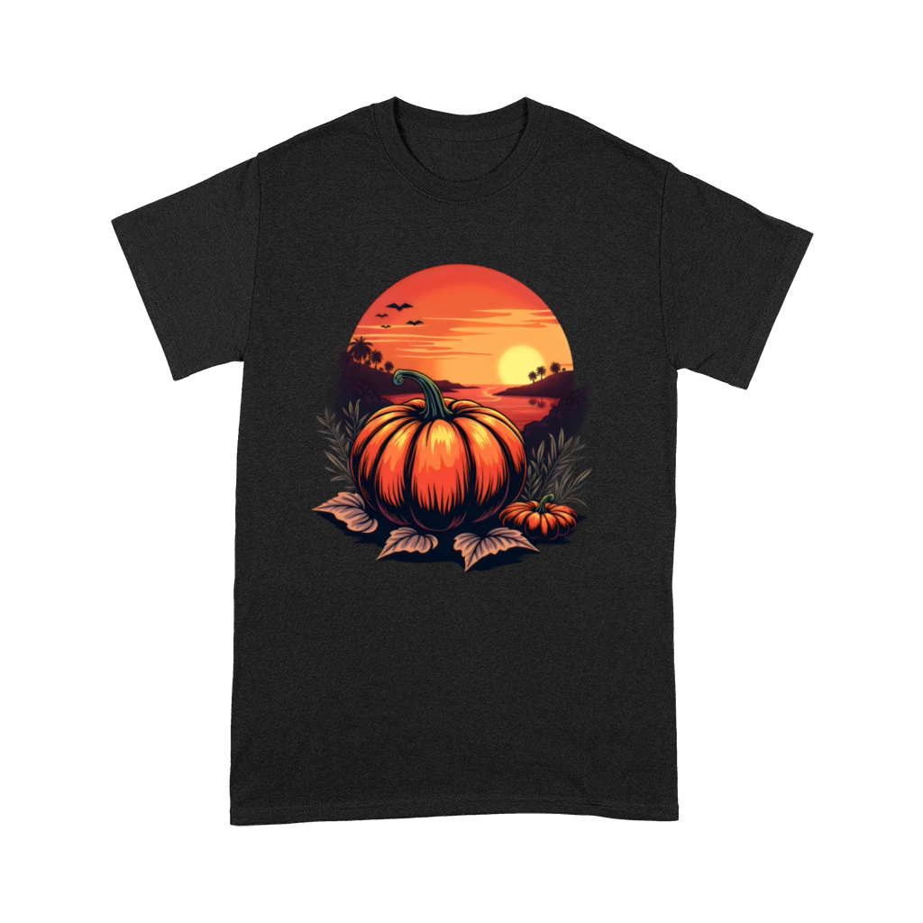 Vintage Pumpkin Sunset Halloween Premium T-shirt