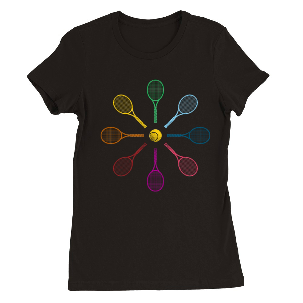 Funny Tennis Player Racket Tennis Premium Womens Crewneck T-shirt