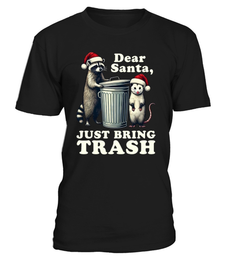 Christmas Raccoon Possum Santa Bring Trash Opossum T-Shirt Unisex