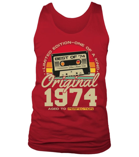 Born in 1974 Vintage Retro Birthday Tank Top Unisex